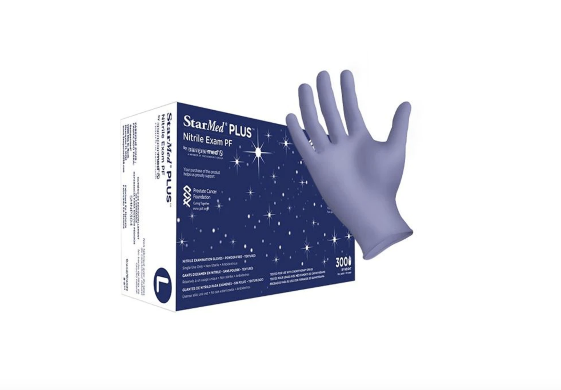 StarMed PLUS Violet Nitrile Exam Gloves, 3.5 mil, Powder-Free - 3,000/Case