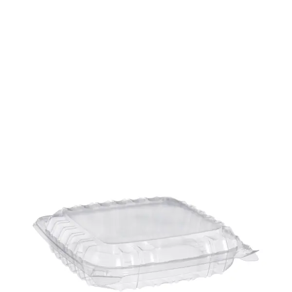 8" x 8" medium ops plastic sandwich container, clear 250/cs