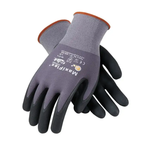 magid pip maxiflex gray ultimate black foam nitrile palm coated gloves dozen/pack