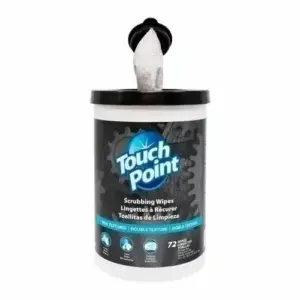 touch point scrubbing wipes canister, 12" x 10" 72 wipes/canister, 6 canisters/case