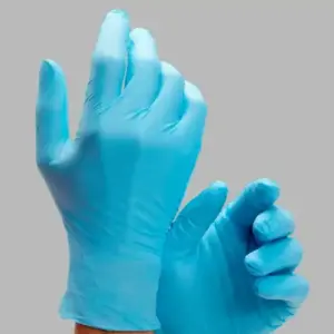 miracle nitrile exam, powder free, blue, 4 mil glove