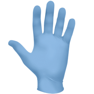 showa 7500pf blue biodegradable nitrile gloves, 5.5 mil, powder free 1000/case